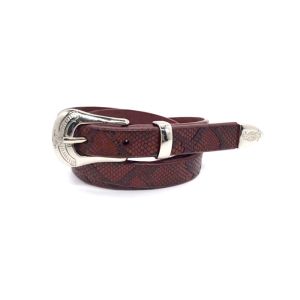 Brown Color Women's Fashion Leather Belts / Snakeskin Embossed Casual Dress Belt