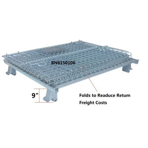 Warehouse Foldable Wire Container , 4 Gauge Wire Mesh Pallet Containers