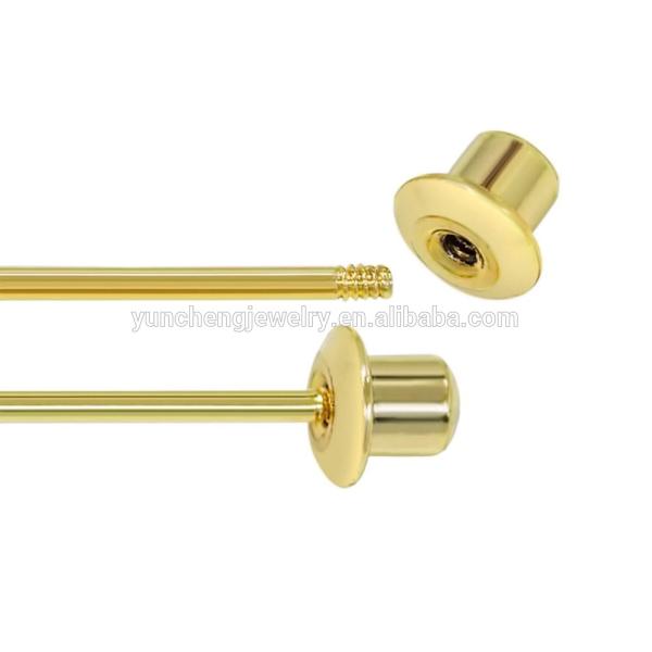 Handmade 4mm Clear CZ Gold Plated Stud Earrings for Baby Children 925 Silver Jewelry