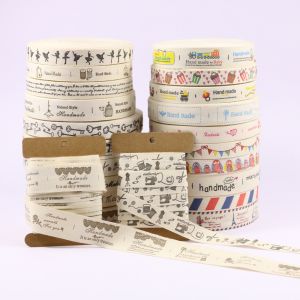 Personalized wholesale 2cm 3/4inch white cotton herringbone ribbon tape,