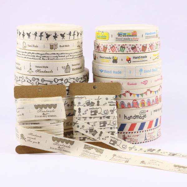 Personalized wholesale 2cm 3/4inch white cotton herringbone ribbon tape,