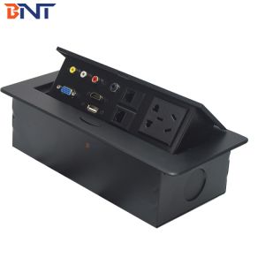 Office Desk Mounted Power Sockets , Zinc Alloy Universal Power Plug