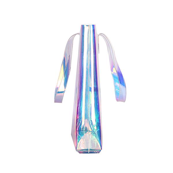 2020 women handbags plastic shoulder bag holographic laser pvc bag fashion transparent tote shopping bags for ladies