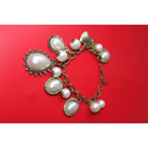 2013 new artificial metal casting jewelry multiple beaded charms teardrop pearl