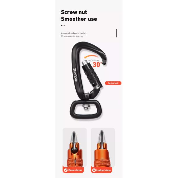 Polished Finish Heavy Industry 4KN Spring Carabiner Hook for Dog Leash Hiking Camping