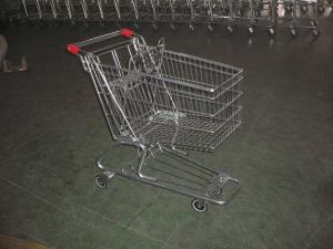 China European Type Supermarket Shopping Carts with PU casters , shopping trolley cart on sale