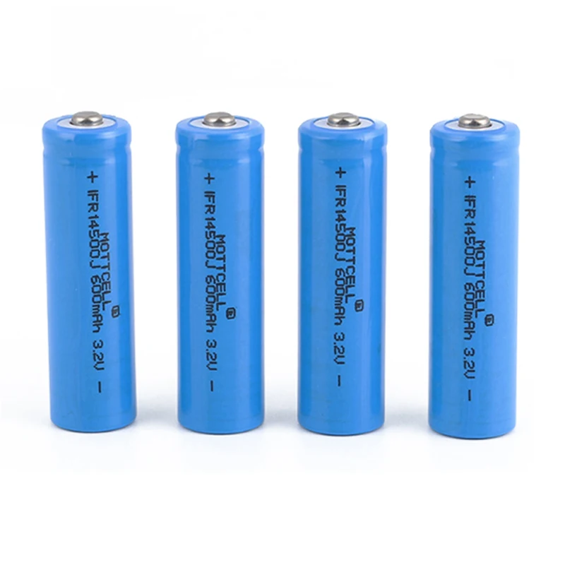14500 3.2V Rechargeable Cylinder Lithium Battery AA Size 600mAh 500mAh