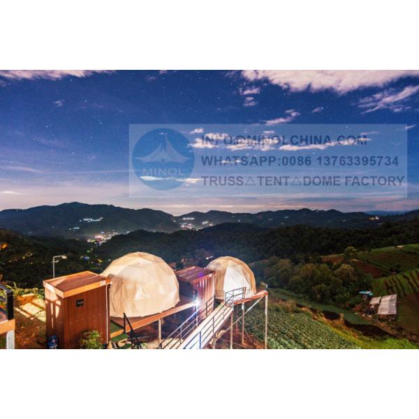 Buy 100km/H Outside Geo Glamping Dome Tent With Fireplace at wholesale prices