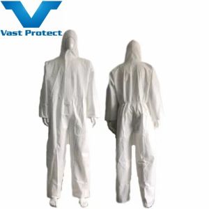 China Hydroponic Distinctive Feature CE Disposable White Fluid Resistant Protective Coverall on sale