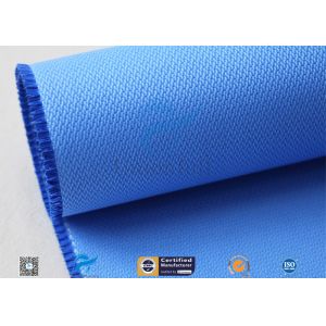 China 510GSM Silicone Coated Glass Fabric Plain Weave Electrical Insulation Blue on sale