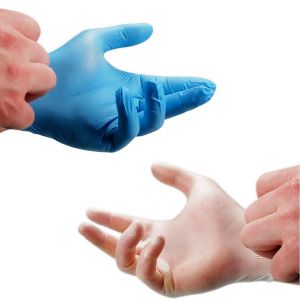 Quality Powder Free Vinyl 240mm Nitrile And Latex Gloves Disposable for sale