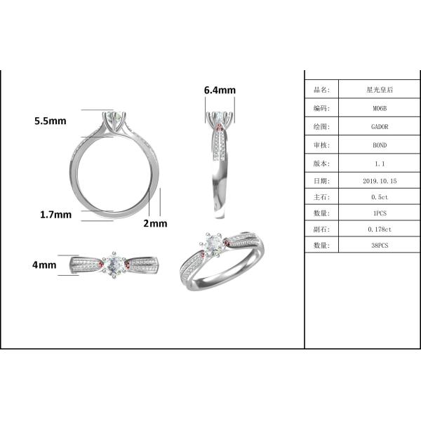 9K Gold Jewelry Minimalist Designs Moissanite 925 Silver Ring Set