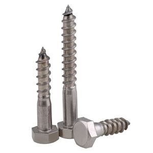 China Stainless Steel Plated Carbon Steel DIN571 Hex Head Wood Screw on sale
