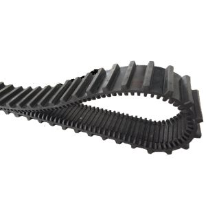 Black Toy Rubber Tracks Width 96 Pitch 12.55 Links 50 For Robot / Wheelchair