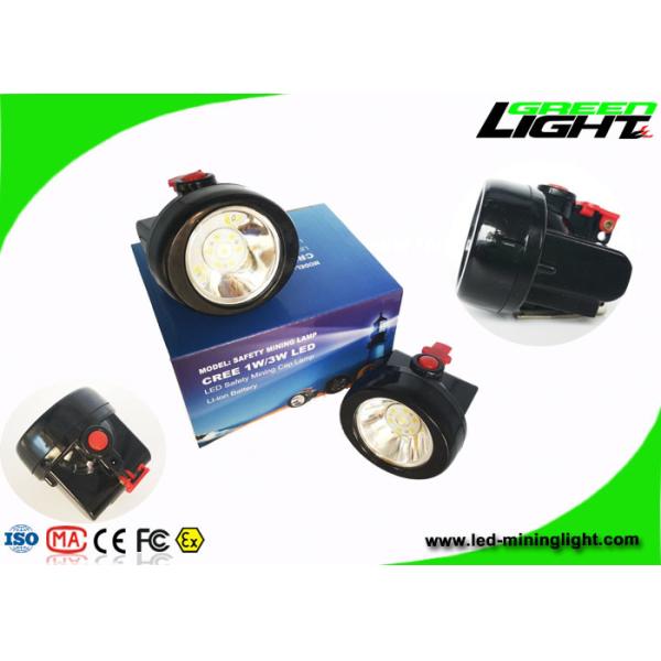 4000lux Waterproof Cordless Mining Cap Lamp 1 Watt Rechargeable 2.8Ah Battery