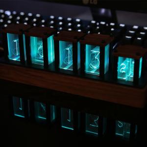 RGB Electronic Glow LED Tube Light Clock Square Shape