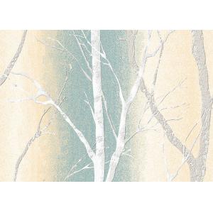 Tree Printing Room Decoration Contemporary Striped Wallpaper With PVC Material