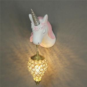 Creative Cartoon Unicorn Lamp Pink Children's Room Decor Unicorn Beside Wall