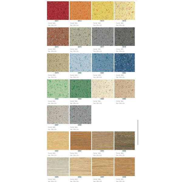 5 Layer PVC Vinyl Flooring Sheet Fire Resistant Heterogeneous Flooring