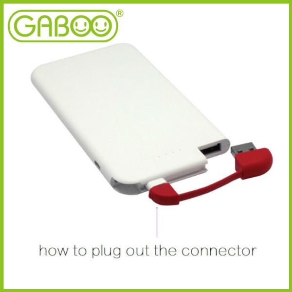 HG-C0402 power bank with detachable micro cable or detachable iPhone 6 cable