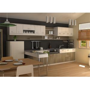 Custom Kitchen Storage Cabinets With Marble / Granite / Quartz Stone Countertop