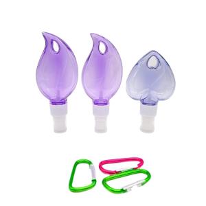 PET Heart / Leaf Shape Plastic Spray Bottle with Hanging Key Chain Collar