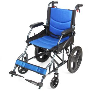 Aluminium Lightweight Manual Folding Wheelchair with Solid Castor