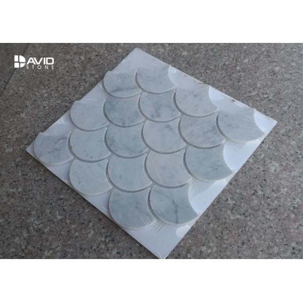 Buy Natural Stone Carrara Marble Mosaic Tile Ginkgo Leaf Shaped Moisture Proof at wholesale prices