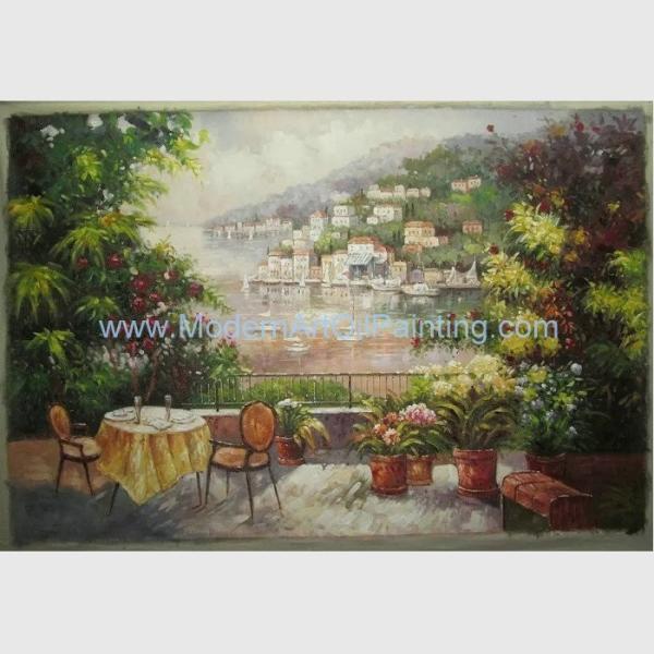 Buy Handmade Canvas Mediterranean Oil Painting Linen Garden Scenery Oil Painting at wholesale prices