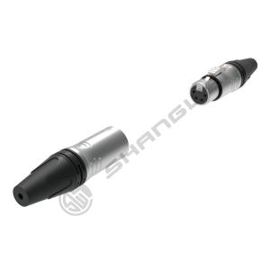4-Pole XLR 4P Female Connector Indoor Audio IP40 Protection Silver-Plated