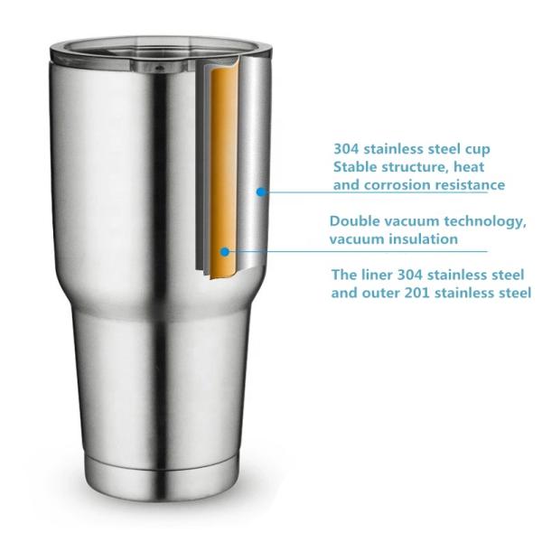Wholesale Blank 30 oz Double Wall Stainless Steel Vacuum Insulated Tumbler Cups With Lid And Straw