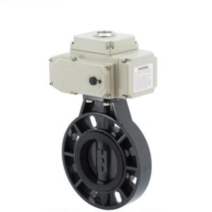 Industrial UPVC Wafer Connection Butterfly Valve Electric Motorized Butterfly