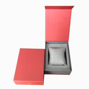 Red Cardboard Paper Empty Wrist Watch Gift Box Packaging Customized