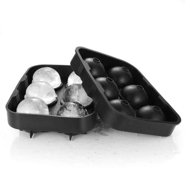 6-hole Round Ice Ball Mold with Honeycomb Square Ice Tray and Diamond Ice Cube Tray