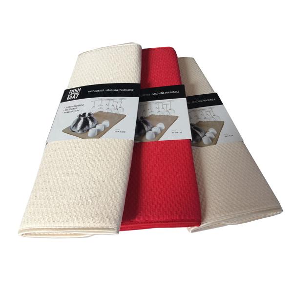 Buy 100% Microfiber Printed Kitchen Dish Drying Mat Polyester at wholesale prices