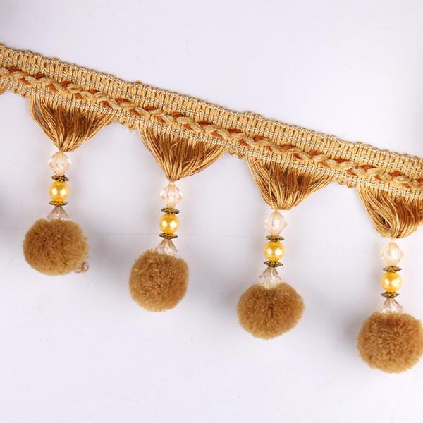 Machine producing OEM wholesale beautiful trimmings beaded pom pom fringes