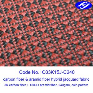 Jacquard Coin Pattern Carbon Aramid Fabric Woven Filament Fiber Yarn