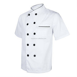 Restaurant Hotel Worker Lightweight Chef Coats Short Sleeve