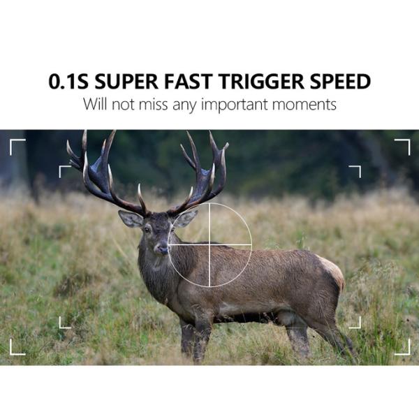 Outdoor Wildlife Hunting Camera up to 512GB Storage 32MP 4K at 30fps KW866 0.25s Response Speed Deer Hunting Camera