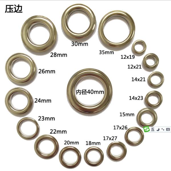 Wholesale Iron/Brass /Aluminum /Satinless steel Round electronic eyelets garment metal eyelets and grommets
