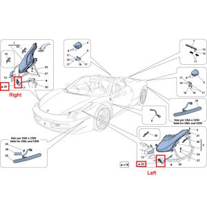 For Ferrari 458 Headlight Washer Nozzle Left Replace Separate OEM 83130300