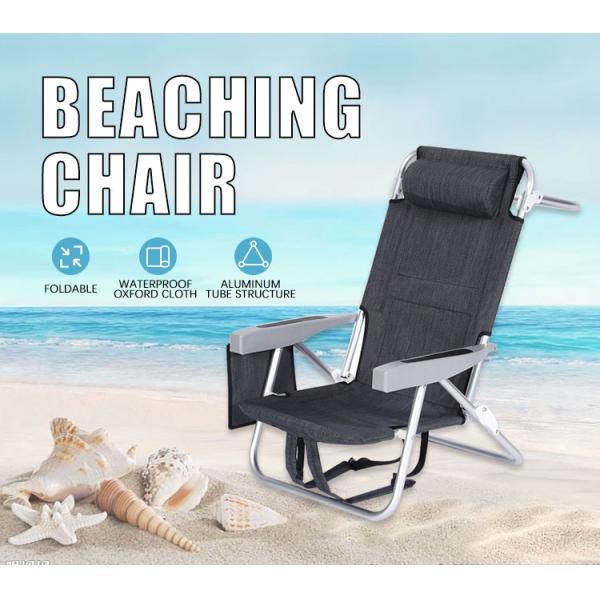 Portable Plastic Handrail Folding Lounge Beach Chair With Back Storage Bag