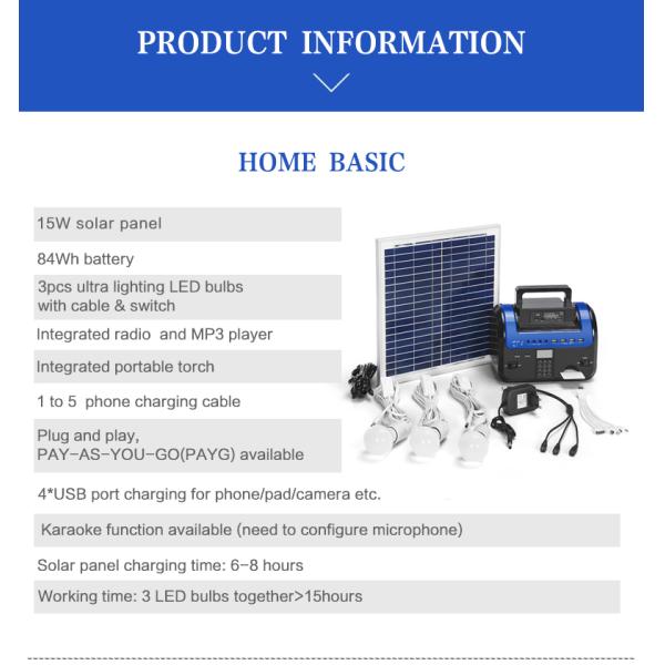 Economical Solar Power Home Kits , Karaoke Function Solar Power For Domestic Use