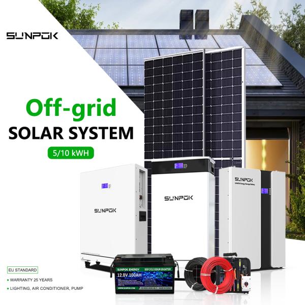 Buy 5KW 10KW 20KW Solar Power System Off Grid Solar Panels With Battery Complete Solar Kit at wholesale prices