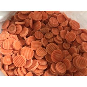 Delicious Taste IQF Frozen Vegetables , Frozen Crinkle Cut Sliced Carrots