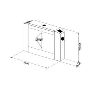 LED Indicator Wing Turnstile Security Gates Speed Gate Entrance System