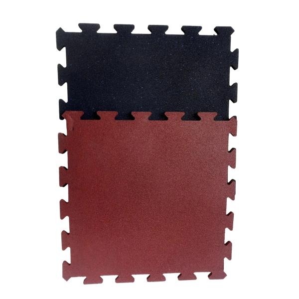 Buy 1mX1mX40mm Interlocking Rubber Mat Black / Red Interlocking Sports Mats at wholesale prices
