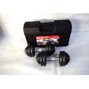 black painting adjustabel dumbbell barbell 15kg 20kg 30kg set with plastic case