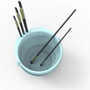 Leakproof Silicone Paintbrush Bucket , Harmless Silicone Pen Wash Folding Bucket