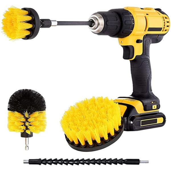 Buy All Purpose Drill Brush With Extend Long Attachment For Grout，Bathroom Surfaces Tub at wholesale prices